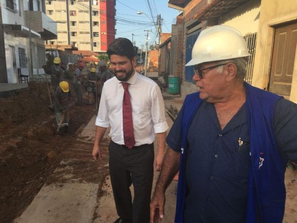 Presidente da Caema, Davi Telles, e equipe técnica, realizou a vistoria na obra de despoluição na Lagoa da Jansen.  